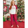Arshiner Girls 2 Piece Outfits Fashion Clothes Short Sleeve Tops and Jogger Pants Kids Tracksuit Sweatsuits Set(Christmas)
