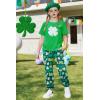 Arshiner Girls 2 Piece Outfits Fashion Clothes Short Sleeve Tops and Jogger Pants Kids Tracksuit Sweatsuits Set(Four-leaf Clover)