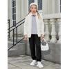 Arshiner Girls 2 Piece Outfits Fashion Clothes Short Sleeve Tops and Jogger Pants Kids Tracksuit Sweatsuits Set(Grey)