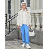 Arshiner Girls 2 Piece Outfits Fashion Clothes Short Sleeve Tops and Jogger Pants Kids Tracksuit Sweatsuits Set(Light Blue)
