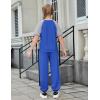 Arshiner Girls 2 Piece Outfits Fashion Clothes Short Sleeve Tops and Jogger Pants Kids Tracksuit Sweatsuits Set(Navy Blue)