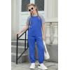 Arshiner Girls 2 Piece Outfits Fashion Clothes Short Sleeve Tops and Jogger Pants Kids Tracksuit Sweatsuits Set(Navy Blue)