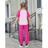 Arshiner Girls 2 Piece Outfits Fashion Clothes Short Sleeve Tops and Jogger Pants Kids Tracksuit Sweatsuits Set(Pink)