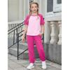 Arshiner Girls 2 Piece Outfits Fashion Clothes Short Sleeve Tops and Jogger Pants Kids Tracksuit Sweatsuits Set(Pink)