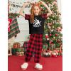 Arshiner Girls 2 Piece Outfits Fashion Clothes Short Sleeve Tops and Jogger Pants Kids Tracksuit Sweatsuits Set(Red Plaid)