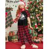 Arshiner Girls 2 Piece Outfits Fashion Clothes Short Sleeve Tops and Jogger Pants Kids Tracksuit Sweatsuits Set(Red Plaid)