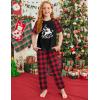 Arshiner Girls 2 Piece Outfits Fashion Clothes Short Sleeve Tops and Jogger Pants Kids Tracksuit Sweatsuits Set(Red Plaid)