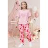 Arshiner Girls 2 Piece Outfits Fashion Clothes Short Sleeve Tops and Jogger Pants Kids Tracksuit Sweatsuits Set(Valentine)