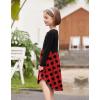 Arshiner Girls Dress Kids Holiday Casual Long Sleeve High Low Swing Midi Dresses(C Red Plaid-long Sleeve)