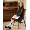 Arshiner Girls Dress Long Sleeve Swiss Dot Ruffle Collar Flowy A-Line Party Dress for Kids 5-13Y(Black)