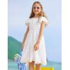 Arshiner Girls Girly Dress Swiss Dot Ruffle Short Sleeve Twirly Cute Dresses for 5-12 Years Old(A-white)