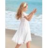 Arshiner Girls Girly Dress Swiss Dot Ruffle Short Sleeve Twirly Cute Dresses for 5-12 Years Old(A-white)