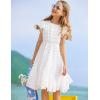 Arshiner Girls Girly Dress Swiss Dot Ruffle Short Sleeve Twirly Cute Dresses for 5-12 Years Old(A-white)
