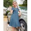 Arshiner Girls Girly Dress Swiss Dot Ruffle Short Sleeve Twirly Cute Dresses for 5-12 Years Old(Dark Blue)