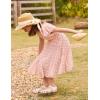 Arshiner Girls Girly Dress Swiss Dot Ruffle Short Sleeve Twirly Cute Dresses for 5-12 Years Old(Light Pink)