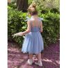 Arshiner Toddler Tutu Dress Girls Sleeveless Birthday Party Dresses Cute Princess Tulle Sundress for Kids 2-6Y(Light Blue)