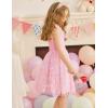 Arshiner Toddler Tutu Dress Girls Sleeveless Birthday Party Dresses Cute Princess Tulle Sundress for Kids 2-6Y(Pink)