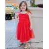 Arshiner Toddler Tutu Dress Girls Sleeveless Birthday Party Dresses Cute Princess Tulle Sundress for Kids 2-6Y(Red)