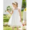 Arshiner Toddler Tutu Dress Girls Sleeveless Birthday Party Dresses Cute Princess Tulle Sundress for Kids 2-6Y(White)