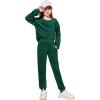 Arshiner Girls 2 Piece Outfit Sweatsuits Set Kids Velour Sweatshirts & Sweatpants Tracksuits Set for Girls(Dark Green)