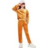Arshiner Girls 2 Piece Outfit Sweatsuits Set Kids Velour Sweatshirts & Sweatpants Tracksuits Set for Girls(Orange)
