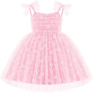 Arshiner Toddler Tutu Dress Girls Sleeveless Birthday Party Dresses Cute Princess Tulle Sundress for Kids 2-6Y(Pink)
