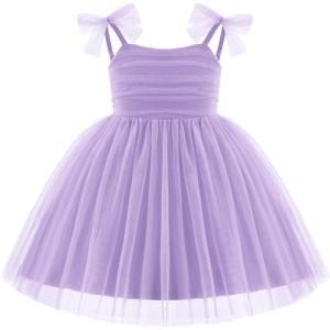 Arshiner Toddler Tutu Dress Girls Sleeveless Birthday Party Dresses Cute Princess Tulle Sundress for Kids 2-6Y(Purple)