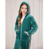 Arshiner 2 Piece Outfits for Girls Velour Tracksuit Hoodie and Jogger Set Sweatsuit Athletic Clothes Sets(Peacock Blue)