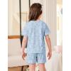 Arshiner Girls Pajamas Set Short Sleeve Sleepwear Summer Lounge Set Soft Pjs for Kids(Blue Cat)