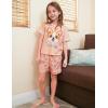 Arshiner Girls Pajamas Set Short Sleeve Sleepwear Summer Lounge Set Soft Pjs for Kids(Orange Pink Dog)