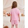 Arshiner Girls Pajamas Set Short Sleeve Sleepwear Summer Lounge Set Soft Pjs for Kids(Pink)