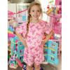 Arshiner Girls Pajamas Set Short Sleeve Sleepwear Summer Lounge Set Soft Pjs for Kids(Pink Bow)