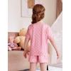 Arshiner Girls Pajamas Set Short Sleeve Sleepwear Summer Lounge Set Soft Pjs for Kids(Pink Dot)