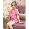 Arshiner Girls Pajamas Set Short Sleeve Sleepwear Summer Lounge Set Soft Pjs for Kids(Pink Smile Face)