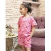 Arshiner Girls Pajamas Set Short Sleeve Sleepwear Summer Lounge Set Soft Pjs for Kids(Pink Smile Face)