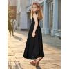 Arshiner Girls Summer Dress Maxi Spaghetti Strap Ruched Flowy Beach Boho Casual Teen Girl Sundress 6-14 Years(Black)
