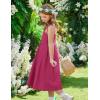 Arshiner Girls Summer Dress Maxi Spaghetti Strap Ruched Flowy Beach Boho Casual Teen Girl Sundress 6-14 Years(Hot Pink)