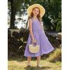 Arshiner Girls Summer Dress Maxi Spaghetti Strap Ruched Flowy Beach Boho Casual Teen Girl Sundress 6-14 Years(Lavender)
