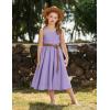 Arshiner Girls Summer Dress Maxi Spaghetti Strap Ruched Flowy Beach Boho Casual Teen Girl Sundress 6-14 Years(Lavender)