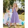 Arshiner Girls Summer Dress Maxi Spaghetti Strap Ruched Flowy Beach Boho Casual Teen Girl Sundress 6-14 Years(Lavender)