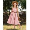 Arshiner Girls Summer Dress Maxi Spaghetti Strap Ruched Flowy Beach Boho Casual Teen Girl Sundress 6-14 Years(Pink)