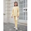 Arshiner Girl’s Sweaters Set 2 Piece Outfits Rib-Knit Sweatsuits Cute Pullover Sweatshirt and Sweatpants Kids Tracksuits(Beige)