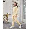 Arshiner Girl’s Sweaters Set 2 Piece Outfits Rib-Knit Sweatsuits Cute Pullover Sweatshirt and Sweatpants Kids Tracksuits(Beige)