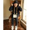 Arshiner Girl’s Sweaters Set 2 Piece Outfits Rib-Knit Sweatsuits Cute Pullover Sweatshirt and Sweatpants Kids Tracksuits(Black)