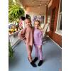 Arshiner Girl’s Sweaters Set 2 Piece Outfits Rib-Knit Sweatsuits Cute Pullover Sweatshirt and Sweatpants Kids Tracksuits(Grey Pink)