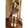 Arshiner Girl’s Sweaters Set 2 Piece Outfits Rib-Knit Sweatsuits Cute Pullover Sweatshirt and Sweatpants Kids Tracksuits(Khaki)