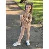 Arshiner Girl’s Sweaters Set 2 Piece Outfits Rib-Knit Sweatsuits Cute Pullover Sweatshirt and Sweatpants Kids Tracksuits(Khaki)