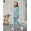 Arshiner Girl’s Sweaters Set 2 Piece Outfits Rib-Knit Sweatsuits Cute Pullover Sweatshirt and Sweatpants Kids Tracksuits(Light Blue)