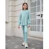 Arshiner Girl’s Sweaters Set 2 Piece Outfits Rib-Knit Sweatsuits Cute Pullover Sweatshirt and Sweatpants Kids Tracksuits(Light Blue)