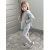 Arshiner Girl’s Sweaters Set 2 Piece Outfits Rib-Knit Sweatsuits Cute Pullover Sweatshirt and Sweatpants Kids Tracksuits(Light Grey)